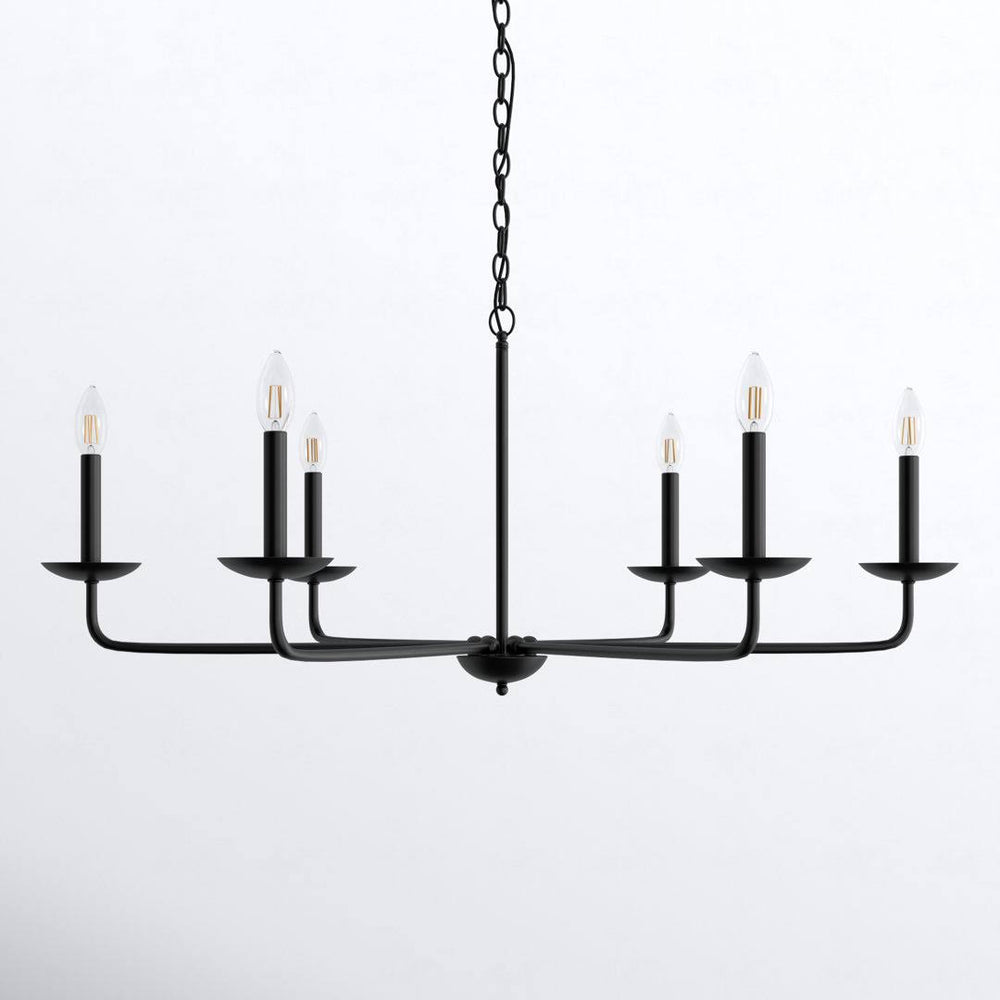 Baltray 6 - Light Candle Style Classic/Traditional Chandelier Joss & Main Finish: Black, Size: 18.5" H x 42" W x 42" D