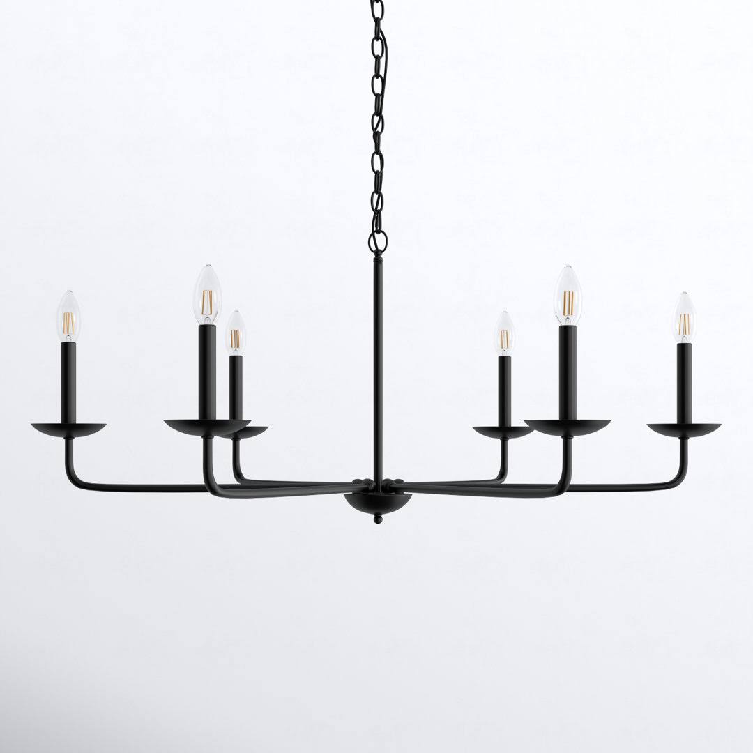 Baltray 6 - Light Candle Style Classic/Traditional Chandelier Joss & Main Finish: Black, Size: 18.5" H x 42" W x 42" D